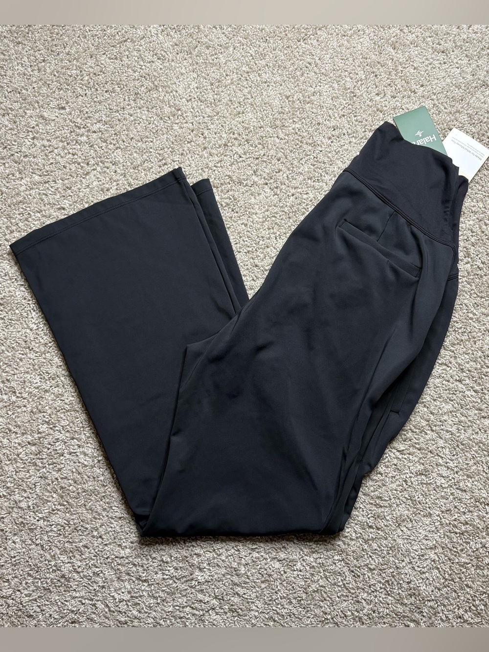 HALARA Flex™ DayStretch Super High Waisted Work Maternity Flare Pants with Zippe